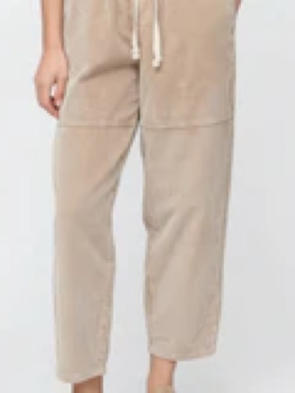 Casual Drawstring Crop Pants in Tan NWT